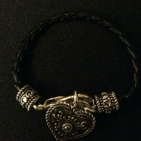 Braided Leather cord charm bracelet - Picture 2 of 3
